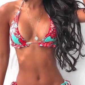 NWT Sexy Tropical print swimwear Hawaii bikini set. L